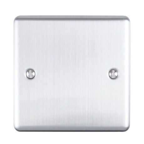 This is an image showing Eurolite Enhance Decorative Single Blank Plate - Satin Stainless Steel en1bss available to order from T.H. Wiggans Ironmongery in Kendal, quick delivery and discounted prices.