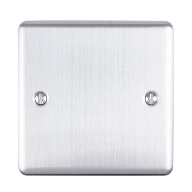 This is an image showing Eurolite Enhance Decorative Single Blank Plate - Satin Stainless Steel en1bss available to order from T.H. Wiggans Ironmongery in Kendal, quick delivery and discounted prices.