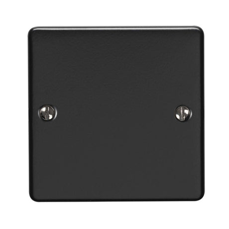 This is an image showing Eurolite Enhance Decorative Single Blank Plate - Matt Black en1bmbb available to order from T.H. Wiggans Ironmongery in Kendal, quick delivery and discounted prices.
