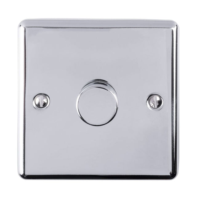 This is an image showing Eurolite Enhance Decorative 1 Gang Dimmer - Polished Chrome en1dledpc available to order from T.H. Wiggans Ironmongery in Kendal, quick delivery and discounted prices.