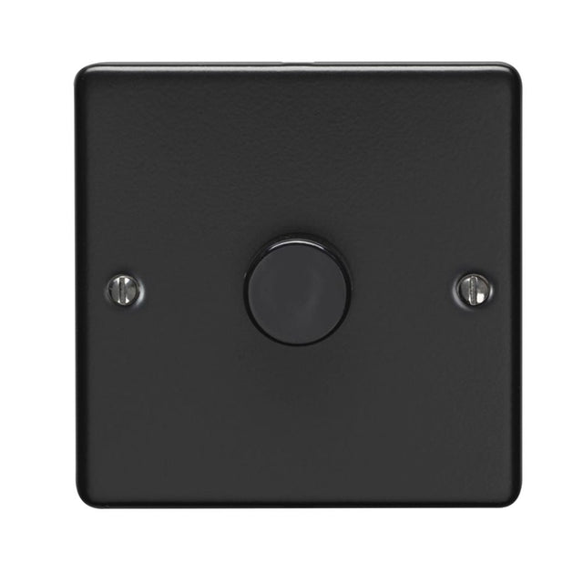 This is an image showing Eurolite Enhance Decorative 1 Gang Dimmer - Matt Black en1dledmbb available to order from T.H. Wiggans Ironmongery in Kendal, quick delivery and discounted prices.