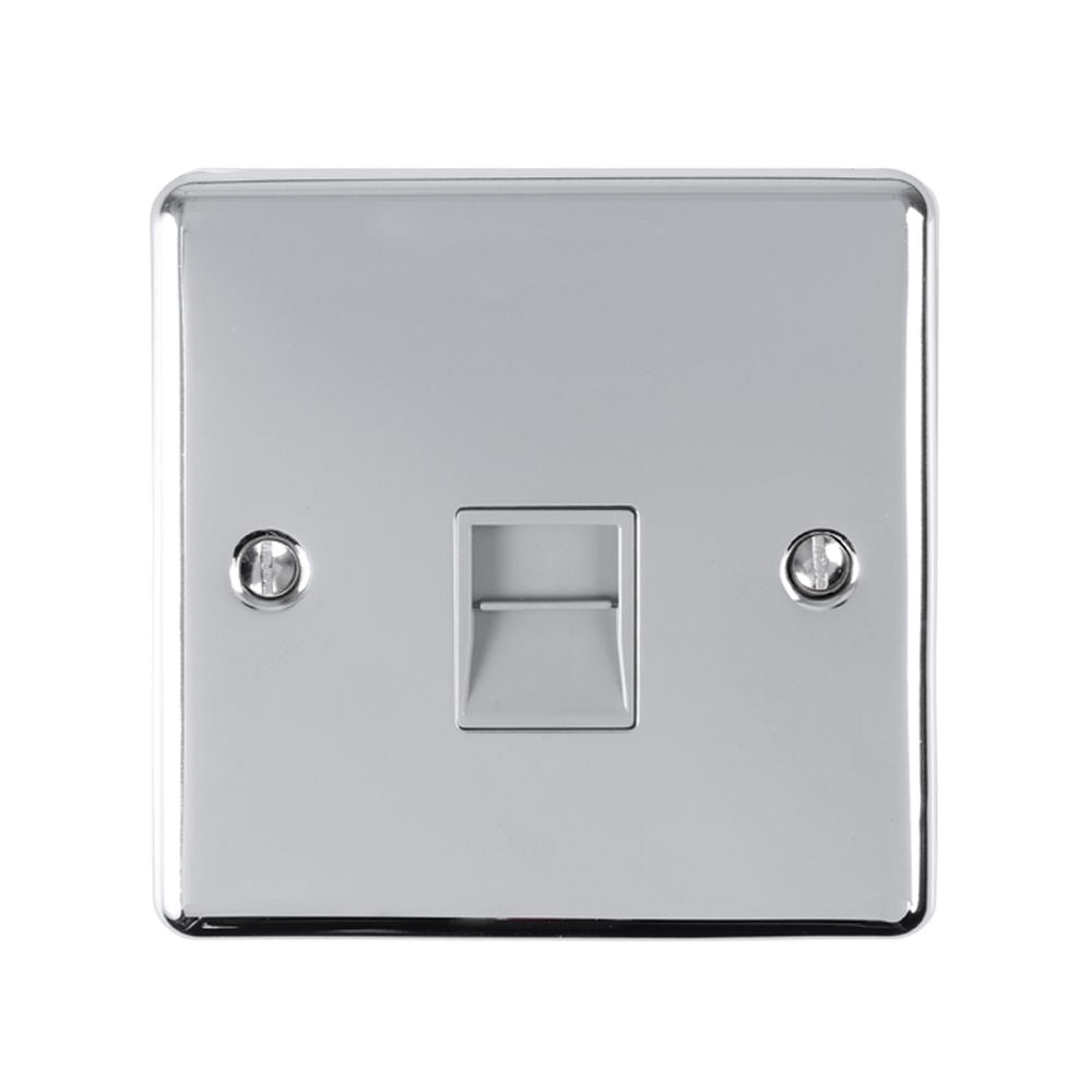 This is an image showing Eurolite Enhance Decorative Telephone Master - Polished Chrome (With Grey Trim) en1mpcg available to order from T.H. Wiggans Ironmongery in Kendal, quick delivery and discounted prices.
