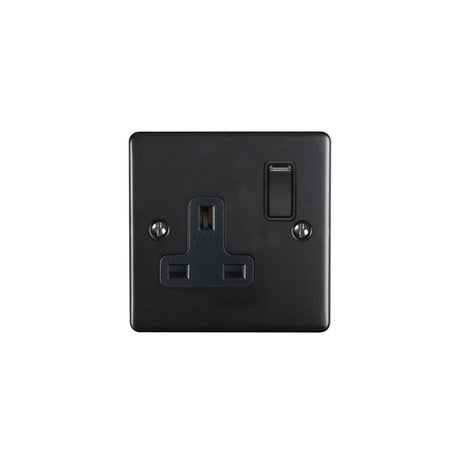 This is an image showing Eurolite Enhance Decorative 1 Gang Socket - Matt Black (With Black Trim) en1sombb available to order from T.H. Wiggans Ironmongery in Kendal, quick delivery and discounted prices.
