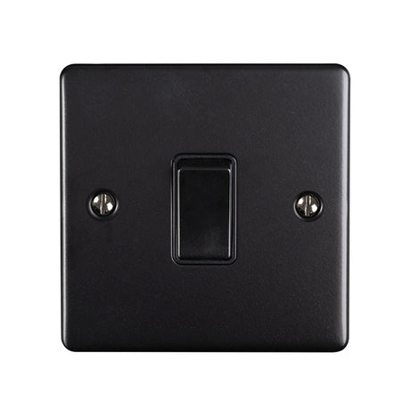 This is an image showing Eurolite Enhance Decorative 1 Gang Switch - Matt Black (With Black Trim) en1swmbb available to order from T.H. Wiggans Ironmongery in Kendal, quick delivery and discounted prices.