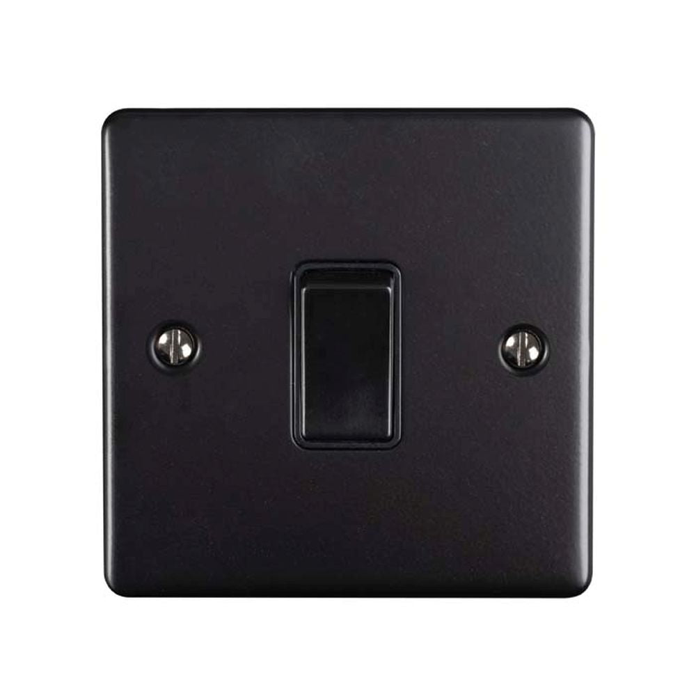 This is an image showing Eurolite Enhance Decorative 20Amp Switch - Matt Black (With Black Trim) en20aswmbb available to order from T.H. Wiggans Ironmongery in Kendal, quick delivery and discounted prices.