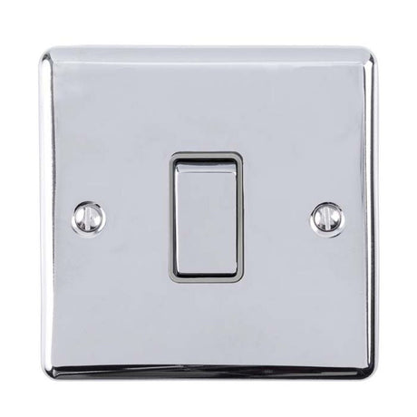 This is an image showing Eurolite Enhance Decorative 20Amp Switch - Polished Chrome (With Grey Trim) en20aswpcg available to order from T.H. Wiggans Ironmongery in Kendal, quick delivery and discounted prices.