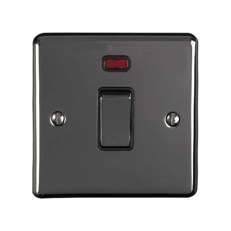This is an image showing Eurolite Enhance Decorative 20Amp Switch with Neon Indicator - Black Nickel (With Black Trim) en20aswnbnb available to order from T.H. Wiggans Ironmongery in Kendal, quick delivery and discounted prices.