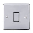 This is an image showing Eurolite Enhance Decorative 20Amp Switch - Polished Chrome (With Black Trim) en20aswpcb available to order from T.H. Wiggans Ironmongery in Kendal, quick delivery and discounted prices.