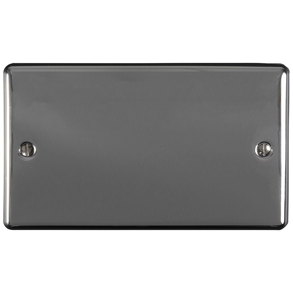 This is an image showing Eurolite Enhance Decorative Double Blank Plate - Black Nickel en2bbn available to order from T.H. Wiggans Ironmongery in Kendal, quick delivery and discounted prices.