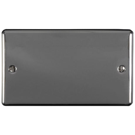This is an image showing Eurolite Enhance Decorative Double Blank Plate - Black Nickel en2bbn available to order from T.H. Wiggans Ironmongery in Kendal, quick delivery and discounted prices.