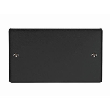 This is an image showing Eurolite Enhance Decorative Double Blank Plate - Matt Black en2bmbb available to order from T.H. Wiggans Ironmongery in Kendal, quick delivery and discounted prices.