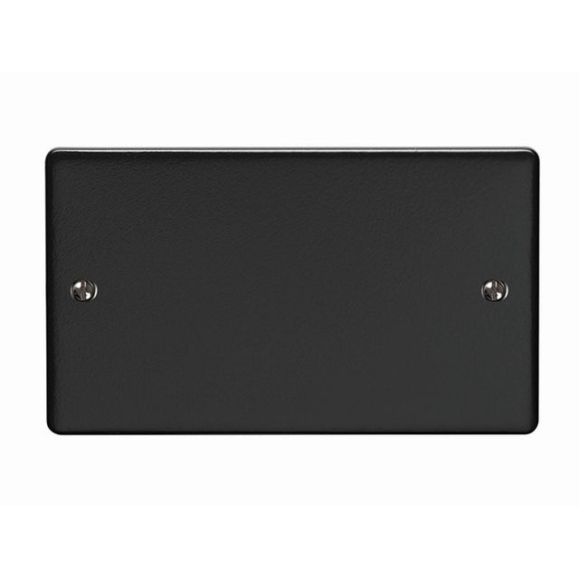 This is an image showing Eurolite Enhance Decorative Double Blank Plate - Matt Black en2bmbb available to order from T.H. Wiggans Ironmongery in Kendal, quick delivery and discounted prices.