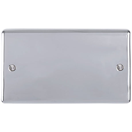 This is an image showing Eurolite Enhance Decorative Double Blank Plate - Polished Chrome en2bpc available to order from T.H. Wiggans Ironmongery in Kendal, quick delivery and discounted prices.