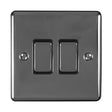 This is an image showing Eurolite Enhance Decorative 2 Gang Switch - Black Nickel (With Black Trim) en2swbnb available to order from T.H. Wiggans Ironmongery in Kendal, quick delivery and discounted prices.