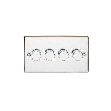 This is an image showing Eurolite Enhance Decorative 4 Gang Dimmer - Polished Chrome en4dledpc available to order from T.H. Wiggans Ironmongery in Kendal, quick delivery and discounted prices.