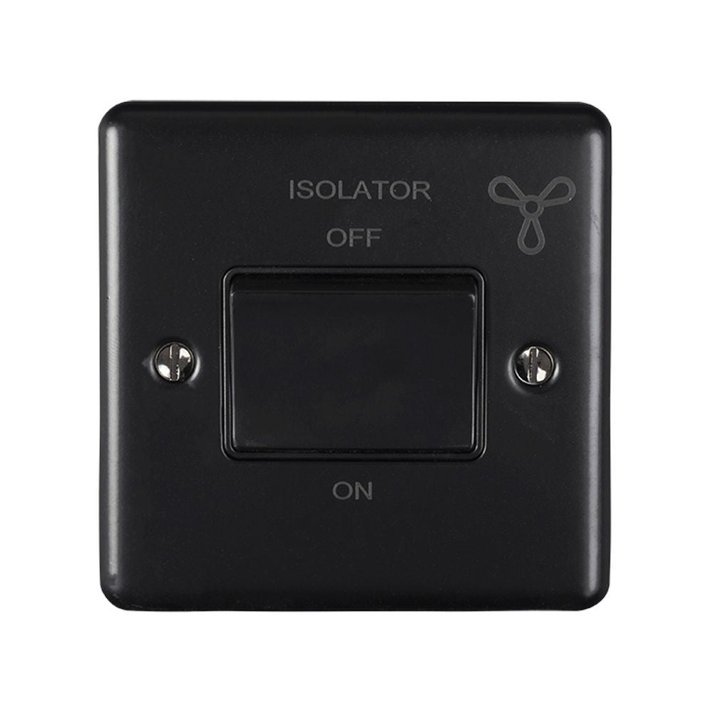 This is an image showing Eurolite Enhance Decorative Fan Switch - Matt Black (With Black Trim) enfswmbb available to order from T.H. Wiggans Ironmongery in Kendal, quick delivery and discounted prices.