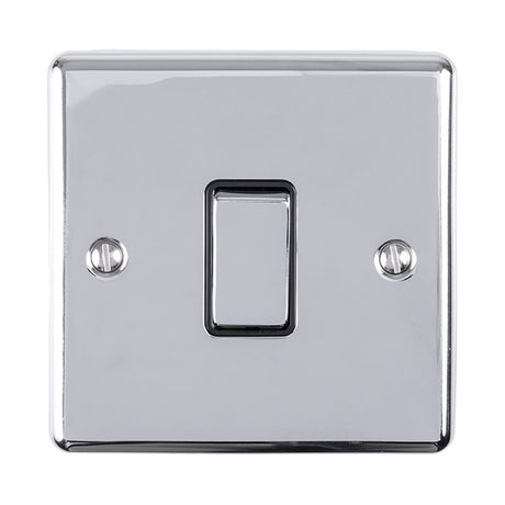 This is an image showing Eurolite Enhance Decorative Intermediate Switch - Polished Chrome (With Black Trim) enintpcb available to order from T.H. Wiggans Ironmongery in Kendal, quick delivery and discounted prices.