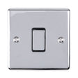This is an image showing Eurolite Enhance Decorative Intermediate Switch - Polished Chrome (With Black Trim) enintpcb available to order from T.H. Wiggans Ironmongery in Kendal, quick delivery and discounted prices.