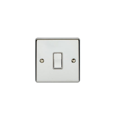 This is an image showing Eurolite Enhance Decorative Intermediate Switch - Polished Chrome (With White Trim) enintpcw available to order from T.H. Wiggans Ironmongery in Kendal, quick delivery and discounted prices.