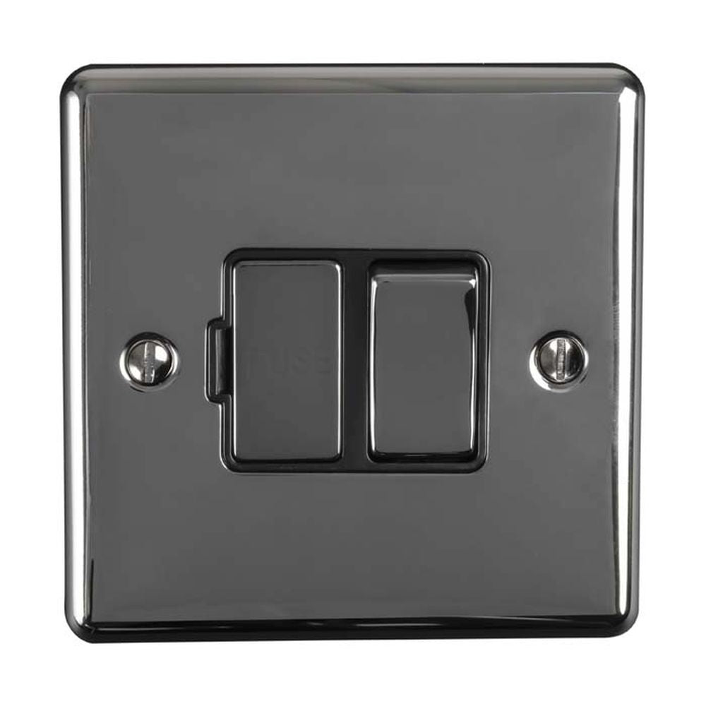 This is an image showing Eurolite Enhance Decorative Switched Fuse Spur - Black Nickel (With Black Trim) enswfbnb available to order from T.H. Wiggans Ironmongery in Kendal, quick delivery and discounted prices.