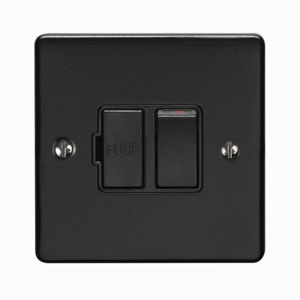 This is an image showing Eurolite Enhance Decorative Switched Fuse Spur - Matt Black (With Black Trim) enswfmbb available to order from T.H. Wiggans Ironmongery in Kendal, quick delivery and discounted prices.