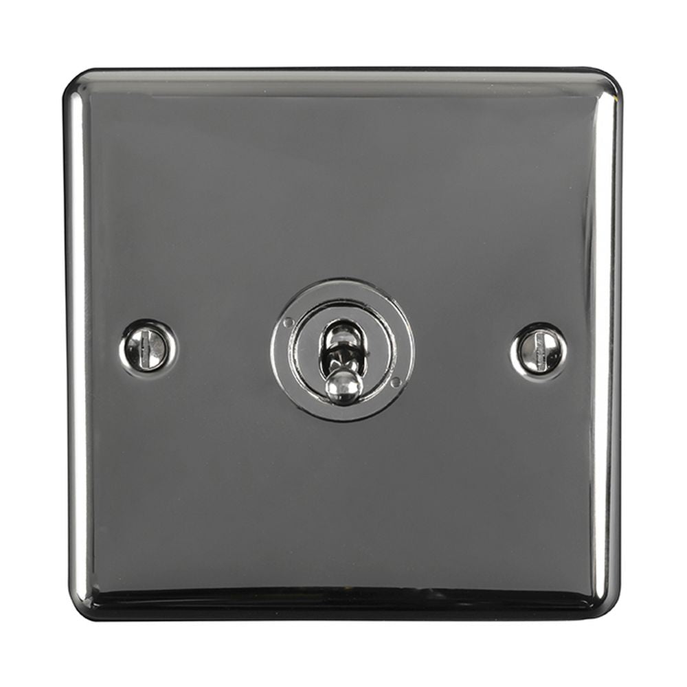 This is an image showing Eurolite Enhance Decorative 1 Gang Toggle Switch - Black Nickel ent1swbn available to order from T.H. Wiggans Ironmongery in Kendal, quick delivery and discounted prices.