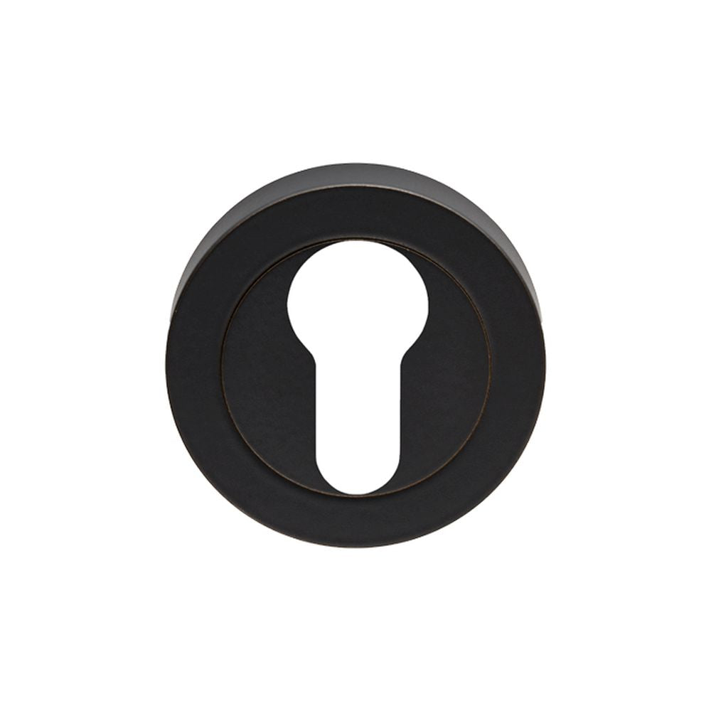 This is an image of Carlisle Brass - Euro Escutcheon - Matt Black available to order from T.H Wiggans Architectural Ironmongery in Kendal, quick delivery and discounted prices.