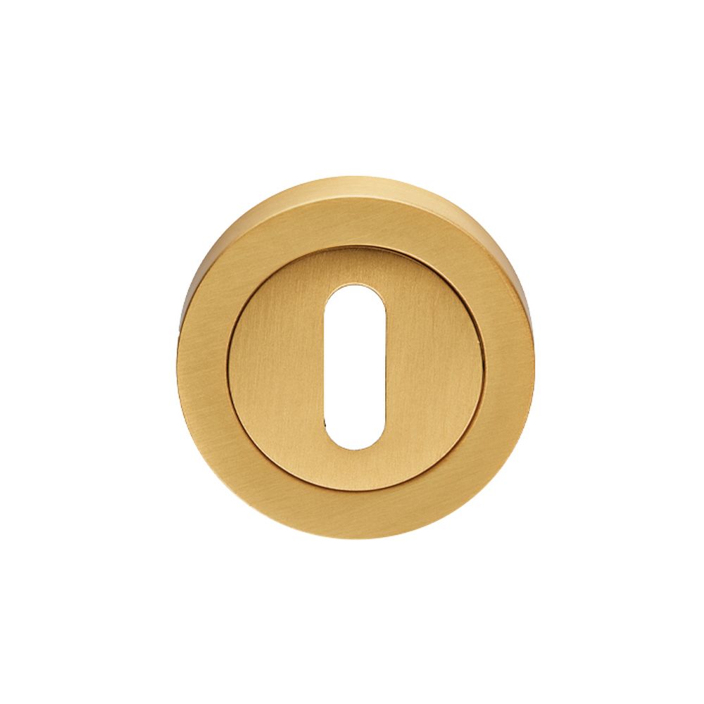 This is an image of Carlisle Brass - Lock Escutcheon - Satin Brass available to order from T.H Wiggans Architectural Ironmongery in Kendal, quick delivery and discounted prices.