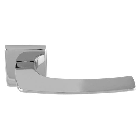 This is an image of a Carlisle Brass - Katana Lever On Concealed Fix Push-On Square Rose - Polished Chrome eul120cp that is availble to order from T.H Wiggans Ironmongery in Kendal.