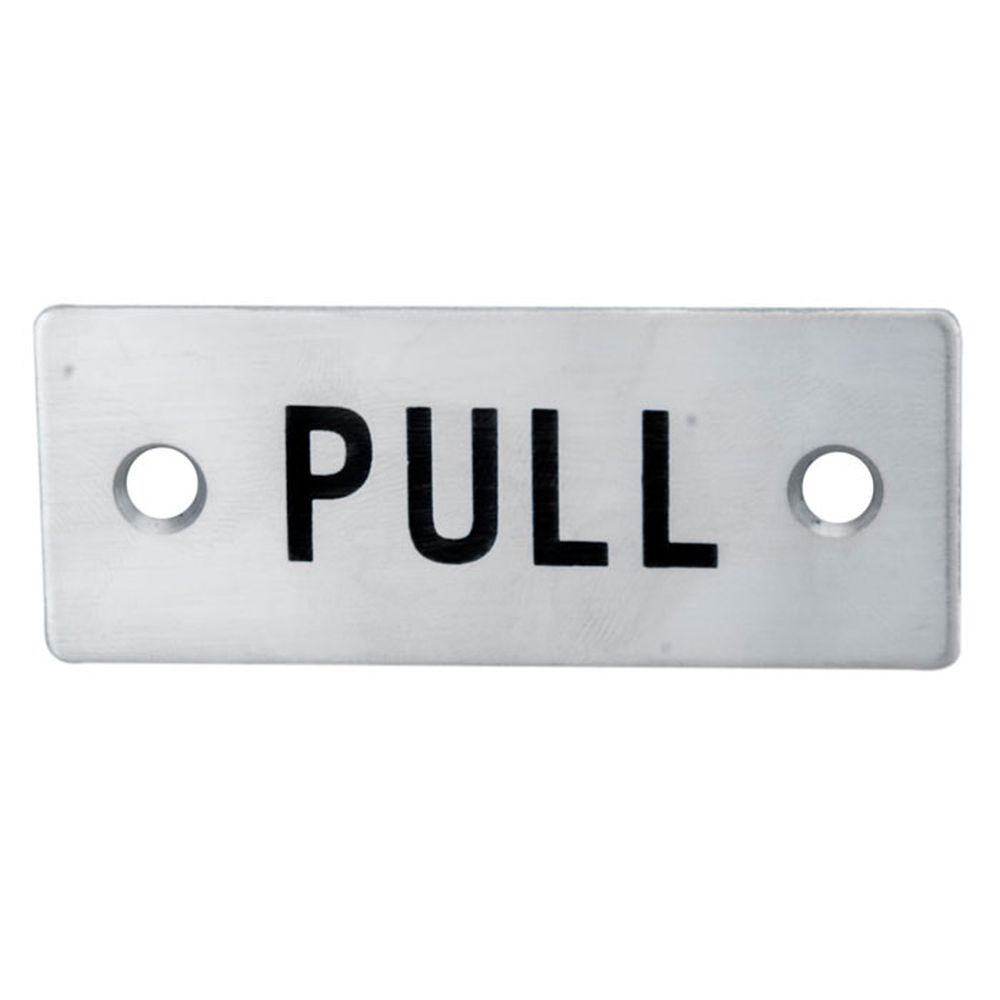 This is an image of Eurospec - Pull Symbol Sign - Satin Stainless Steel available to order from T.H Wiggans Architectural Ironmongery in Kendal, quick delivery and discounted prices.