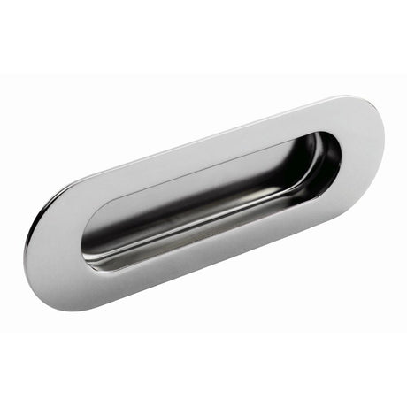 This is an image of a Eurospec - Radius Flush Pull - Bright Stainless Steel that is availble to order from T.H Wiggans Architectural Ironmongery in Kendal in Kendal.