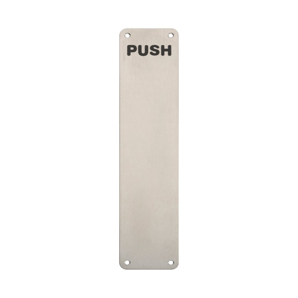 This is an image of Eurospec - Finger Plate Push 350 x 75mm - SSS available to order from T.H Wiggans Architectural Ironmongery in Kendal, quick delivery and discounted prices.