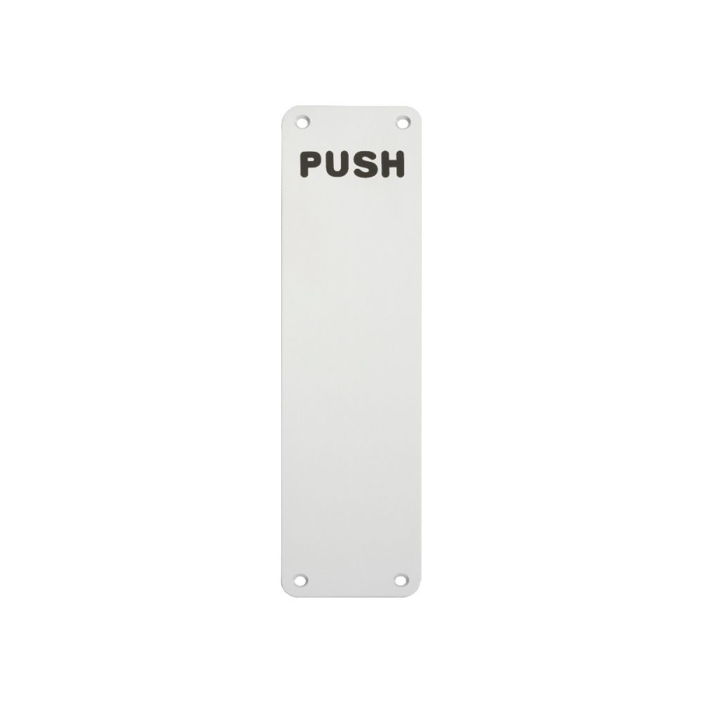This is an image of Eurospec - Push Finger Plate 300 x 75mm - SAA available to order from T.H Wiggans Architectural Ironmongery in Kendal, quick delivery and discounted prices.