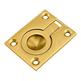 This is an image of a Carlisle Brass - Flush Ring Pull - Polished Brass that is availble to order from T.H Wiggans Architectural Ironmongery in Kendal in Kendal.