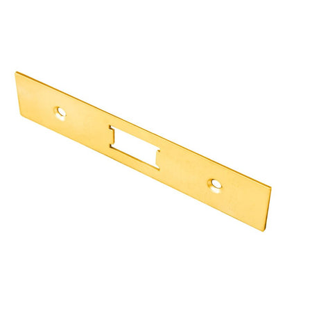 This is an image of a Eurospec - Forend Strike & Fixing Pack To Suit Flat Latch FLL5030-PVD-Square For that is availble to order from T.H Wiggans Architectural Ironmongery in Kendal.