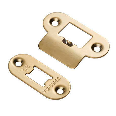 This is an image of a Eurospec - Forend Strike & Fixing Pack to suit Heavy Duty Tubular Latch Radius that is availble to order from T.H Wiggans Architectural Ironmongery in Kendal.