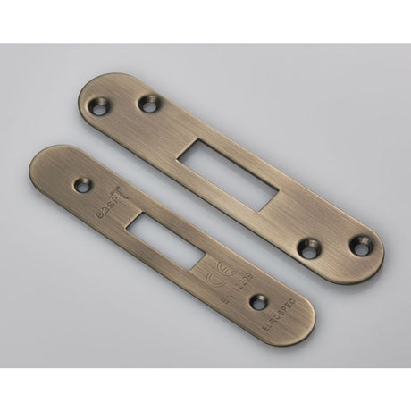 This is an image of a Eurospec - Forend Strike & Fixing Pack to suit Architectural Deadlocks (EDS/LDS) that is availble to order from T.H Wiggans Architectural Ironmongery in Kendal.