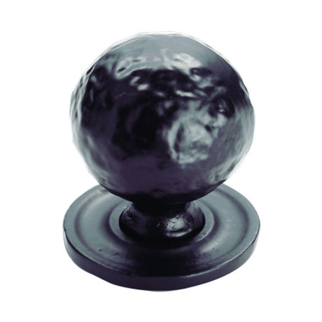 This is an image of a FTD - Hammered Pattern Ball Knob - Black Antique that is availble to order from T.H Wiggans Architectural Ironmongery in Kendal in Kendal.