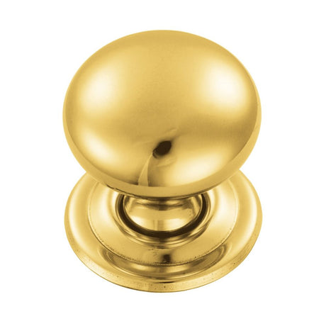 This is an image of a FTD - Hollow Victorian Knob 32mm - Polished Brass that is availble to order from T.H Wiggans Architectural Ironmongery in Kendal in Kendal.