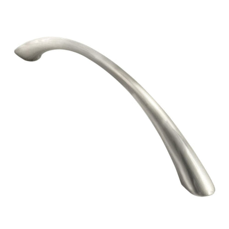 This is an image of a FTD - Waisted Bow Handle 224mm - Satin Nickel that is availble to order from T.H Wiggans Architectural Ironmongery in Kendal in Kendal.
