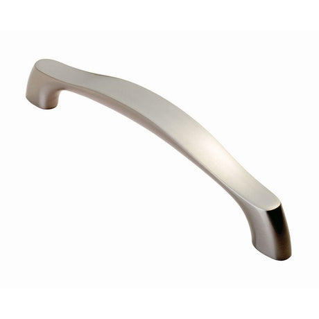 This is an image of a FTD - Chunky Arched Grip Handle 128mm - Satin Nickel that is availble to order from T.H Wiggans Architectural Ironmongery in Kendal in Kendal.