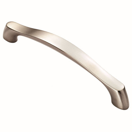 This is an image of a FTD - Chunky Arched Grip Handle 160mm - Satin Nickel that is availble to order from T.H Wiggans Architectural Ironmongery in Kendal in Kendal.