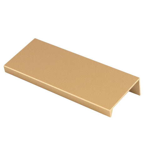 This is an image of a Carlisle Brass - Squared Edge Pull 100mm - Satin Brass that is availble to order from T.H Wiggans Architectural Ironmongery in Kendal in Kendal.