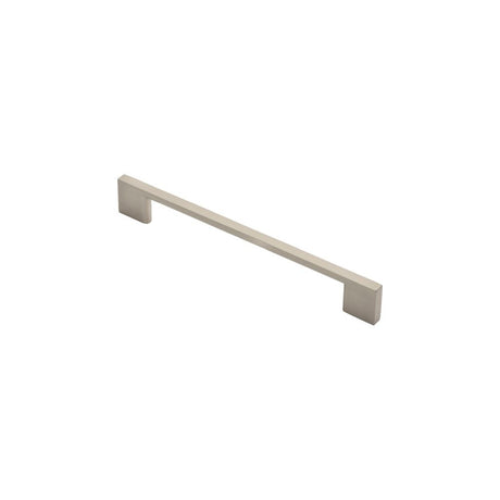 This is an image of a FTD - Slim D Handle 190mm Satin Nickel - Satin Nickel that is availble to order from T.H Wiggans Architectural Ironmongery in Kendal in Kendal.