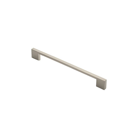This is an image of a FTD - Slim D Handle 220mm Satin Nickel - Satin Nickel that is availble to order from T.H Wiggans Architectural Ironmongery in Kendal in Kendal.