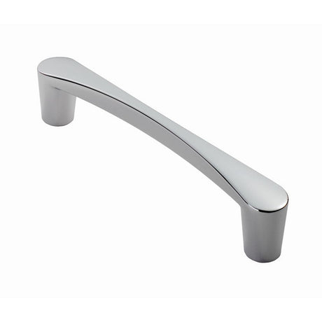 This is an image of a FTD - Venturi D Handle 128mm - Polished Chrome that is availble to order from T.H Wiggans Architectural Ironmongery in Kendal in Kendal.