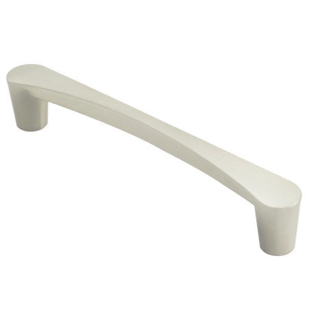 This is an image of a FTD - Venturi D Handle 128mm - Satin Nickel that is availble to order from T.H Wiggans Architectural Ironmongery in Kendal in Kendal.