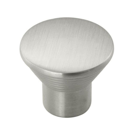 This is an image of a FTD - Aztec Ringed Knob 30mm - Satin Nickel that is availble to order from T.H Wiggans Architectural Ironmongery in Kendal in Kendal.