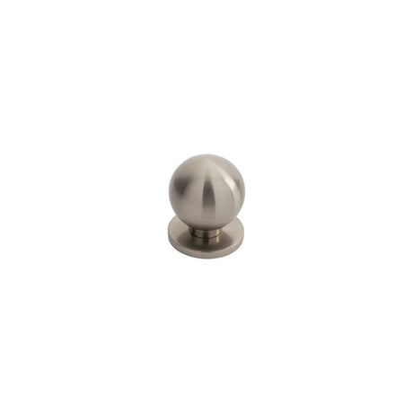 This is an image of a FTD - Stainless Steel Spherical Knob 25mm - Satin Nickel that is availble to order from T.H Wiggans Architectural Ironmongery in Kendal in Kendal.