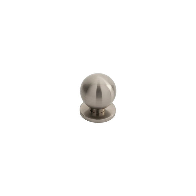 This is an image of a FTD - Stainless Steel Spherical Knob 25mm - Satin Nickel that is availble to order from T.H Wiggans Architectural Ironmongery in Kendal in Kendal.